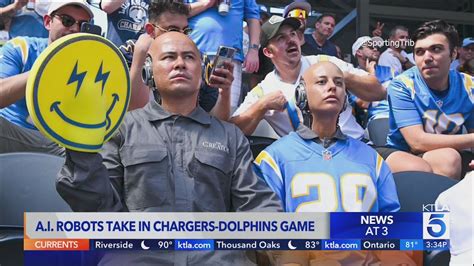 AI robot fans promoting new film seen at Chargers-Dolphins game  